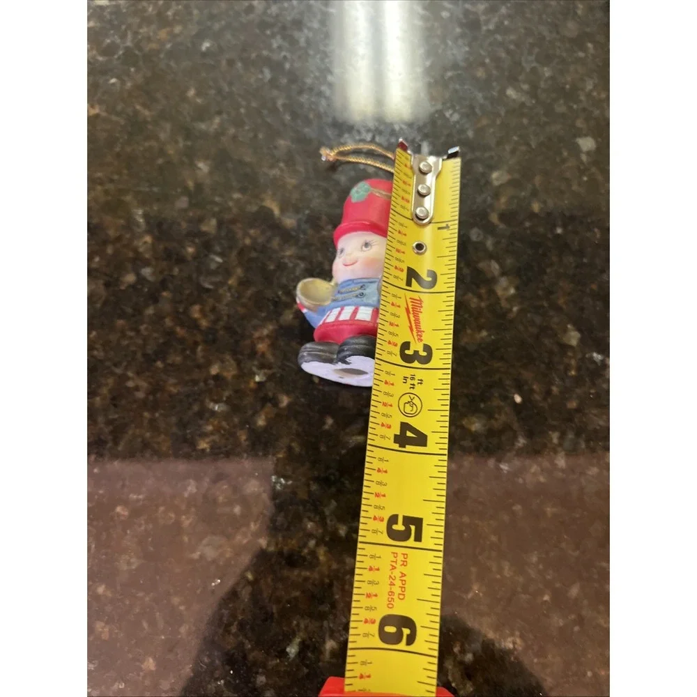 VTG Porcelain Little Boy with‎ Cymbals Christmas Ornament 3x2